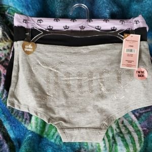 Juicy Couture boy shorts 3 pack.